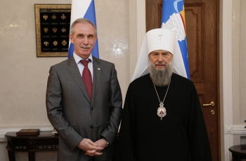 Губернатор Ульяновской области Сергей Морозов встретился Митрополитом Саранским и Мордовским Зиновием